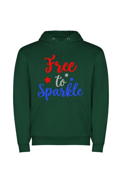 iLovePrints Sparkling Freedom: Patriotic Sparkles Φούτερ με κουκούλα σε χρώμα...