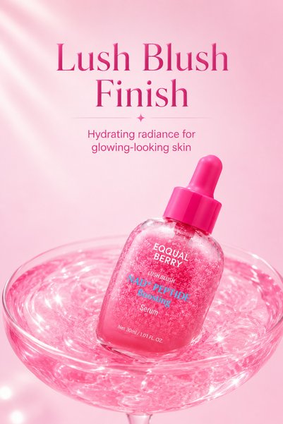 EQUALBERY EQQUALBERRY Lush Blush NAD+ Peptide Boosting Serum 30ml – Firming & Radiance Face Serum with 14 Peptides, Collagen and Ceramide for Plump, Glowing Skin