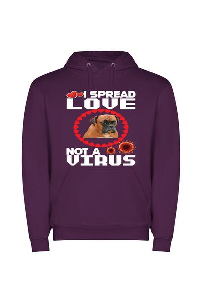 iLovePrints Boxer Love: Chronicles Φούτερ με κουκούλα σε χρώμα Μωβ