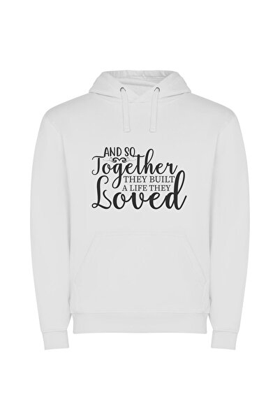 iLovePrints Beloved Life Builders Φούτερ με κουκούλα σε χρώμα Λευκό