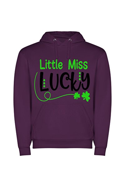 iLovePrints Lively Little Miss Fortune Φούτερ με κουκούλα σε χρώμα Μωβ