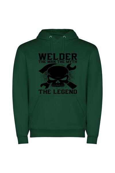 iLovePrints Welder: The Legendary Myth Φούτερ με κουκούλα σε χρώμα Πράσινο