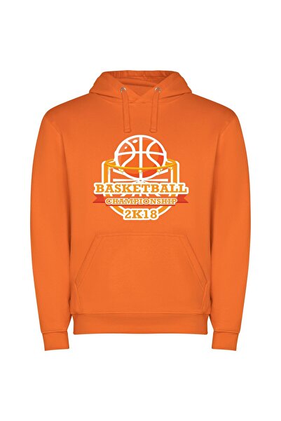 iLovePrints Elite Hoops: 8k Championship Φούτερ με κουκούλα σε χρώμα Πορτοκαλί