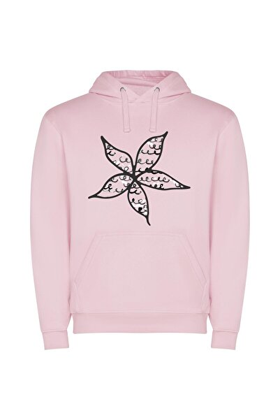 iLovePrints Enigmatic Floral Masterpiece Φούτερ με κουκούλα σε χρώμα Ροζ