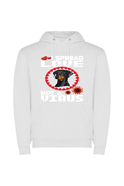 iLovePrints Pandemic Pooch Lovefest Φούτερ με κουκούλα σε χρώμα Λευκό