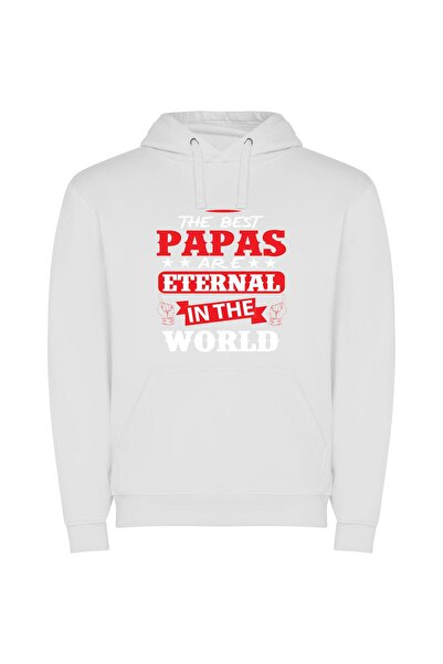 iLovePrints Eternal Sign of Papass Φούτερ με κουκούλα σε χρώμα Λευκό