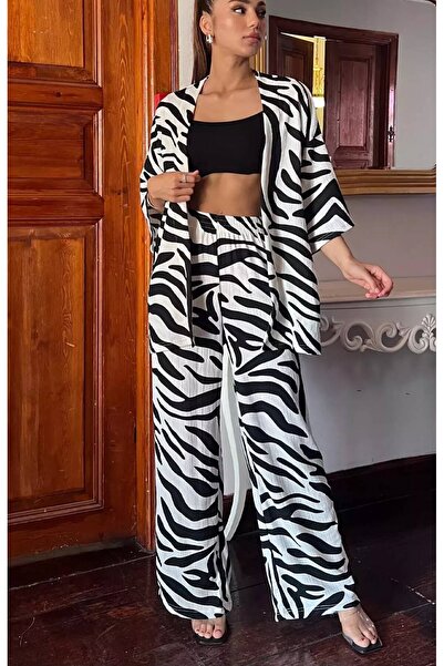 BENROMA SET KIMONO ȘI PANTALONI (PARTEA SUPERIOARĂ ȘI INFERIORĂ)