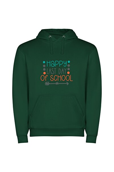 iLovePrints Happy Last School Farewell Φούτερ με κουκούλα σε χρώμα Πράσινο