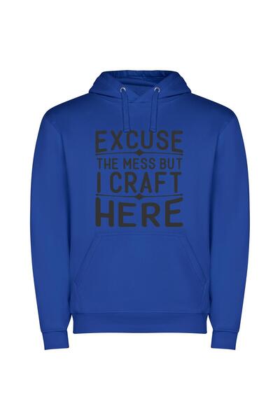 iLovePrints Creative Chaos Unleashed Φούτερ με κουκούλα σε χρώμα Μπλε