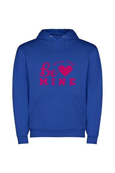iLovePrints Colorful Valentine's Art Collective Φούτερ με κουκούλα σε χρώμα Μπλε