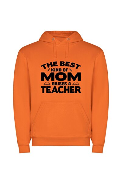 iLovePrints Mom, the Master Educator Φούτερ με κουκούλα σε χρώμα Πορτοκαλί