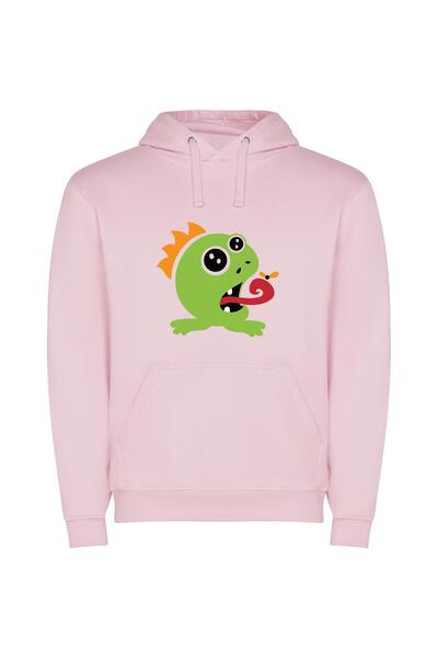 iLovePrints Vivid Monster Munchies Φούτερ με κουκούλα σε χρώμα Ροζ