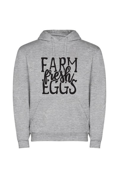 iLovePrints Elegant Egg Farm Signs Φούτερ με κουκούλα σε χρώμα Γκρι