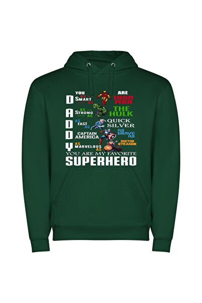 iLovePrints Heroic Fusion: Marvel Style Φούτερ με κουκούλα σε χρώμα Πράσινο
