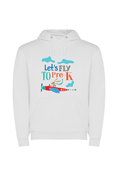 iLovePrints Colorful Pre-K Adventure Φούτερ με κουκούλα σε χρώμα Λευκό