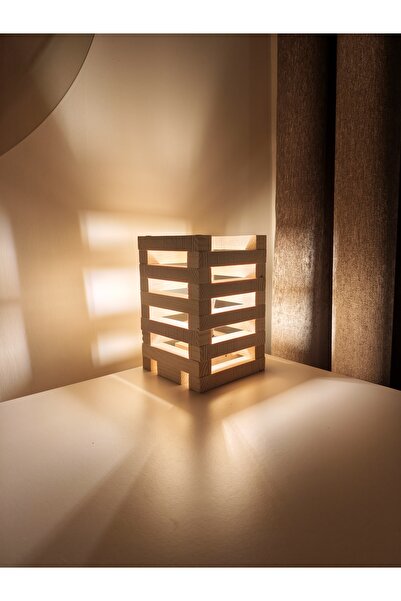 Trivon Studio Trivon Lamel Doğal Ahşap Lambader Minimalist Japandi Dekoratif ...