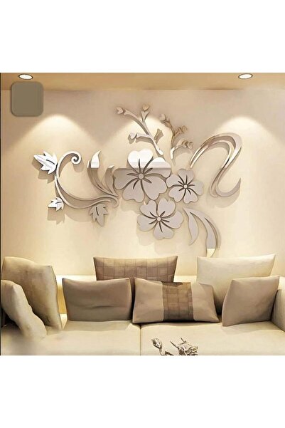 AZONEE Wall Stickers 3D Flower Mirror Family Wall Decals Living Room Wall Dec...