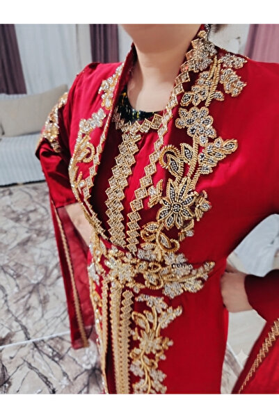 MODA فستان سهرة نسائي تقليدي بحزام للزفاف من قطعتين
