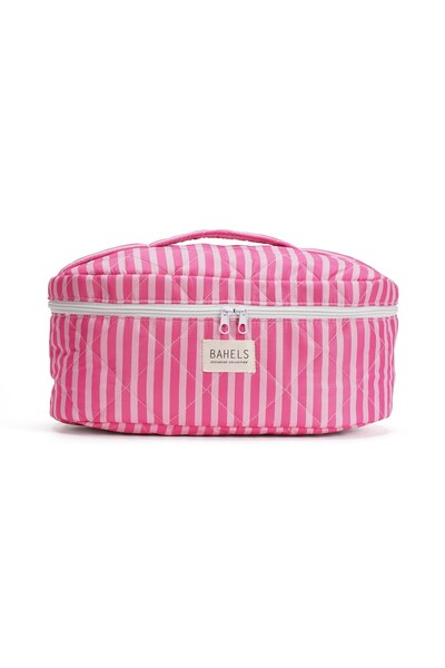 BAHELS Pink Striped Airwrap Compatible XL Size Bag Travel Bag for All Hair St...