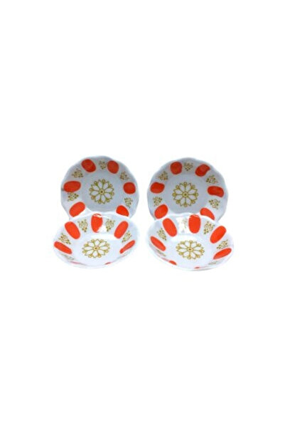 Livenda Red and White Tea Plate - Melamine - Traditional Design