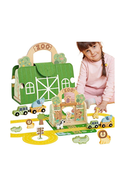 Tooky Toy Set Mini ZOO Portabil cu Animale în Geantă