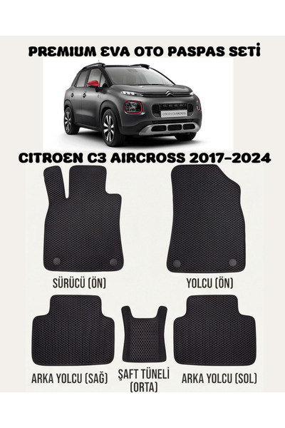 8D OTO PASPASI CİTROEN C3 AİRCROSS SERİSİ 2017 - 2024 ARACA ÖZEL PREMİUM EVA ...