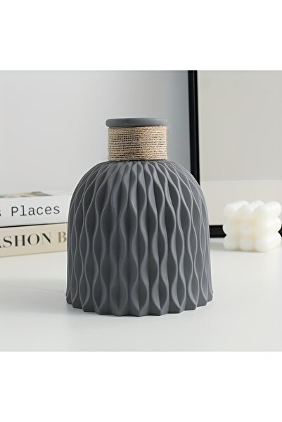 Choice1 Gray 1PC Rope Plastic Vase Flower Arrangement DIY Flowerpot Living Ro...