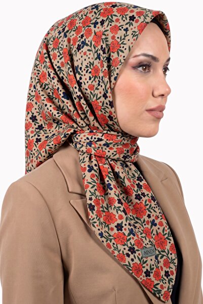 hadiora Women's Beige Orange Floral Patterned Daily Use Cotton Stitched Writi...