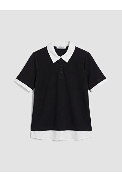 LC Waikiki Black Polo Neck Women's T-Shirt