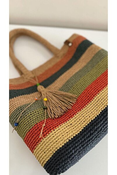 ARTTMACRAME حقيبة نسائية محبوكة يدويًا