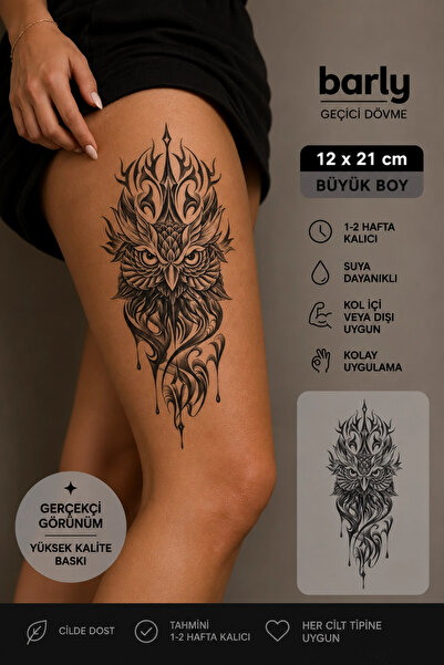 Barly Baykuş Dövme Geçici Tattoo