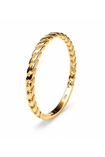 KAIROS JEWELRY 14 Ayar Altın Örgü Yüzük
