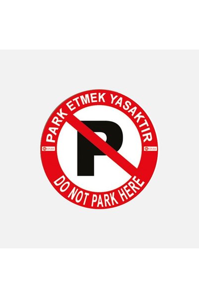 İŞ KORUMA Screw-On Plate Sticker Label Set of 2 - No Parking