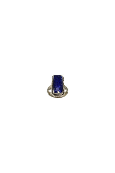 Eylül silver Inel din argint 925 cu lapis lazuli dreptunghiular fațetat