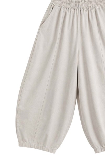 Vadon 1035 Women's 100% Cotton Gabardine Balloon Leg Elastic Waist Trousers Stone