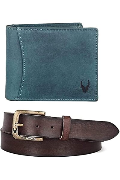 Wildhorn mens Leather Wallet Belt Combo Men's Wallet