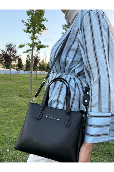 Just Polo Multi-Compartment Zippered Women's Hand and Shoulder Bag