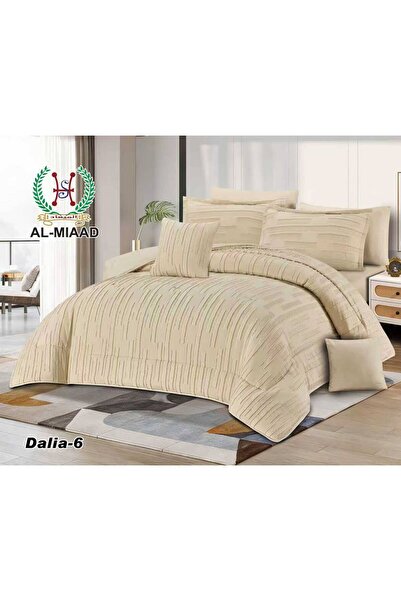 ALMIAAD مفرش صيفي جاكار مايكروفايبر نفر ونص – 4 قطع – قماش بارد وناعم - لحاف ...