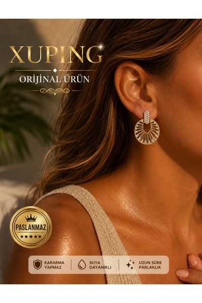 İNİTİUM Xuping Jewelry Orijinal Tasarım Güneş Model 14 Ayar Altın Kaplama Gol...