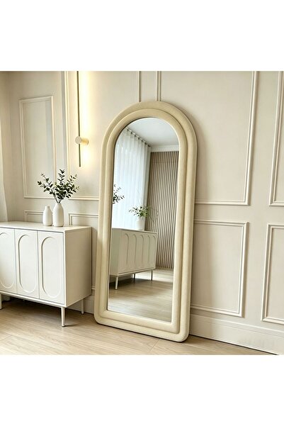 Generic MapleHoome Full-Length Mirror, Boucle Fabric, Floor Mirror, Lean-to-W...