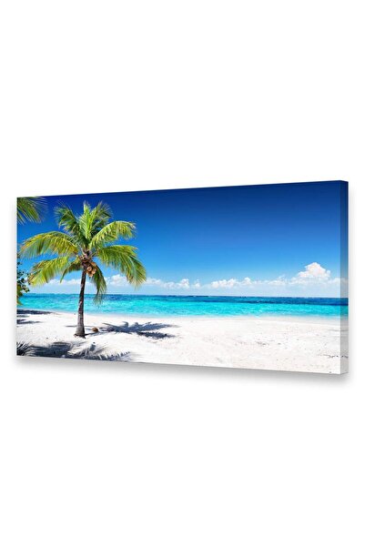 Generic Large Canvas Wall Art Summer Ocean Waves Coconut Trees on Sands Beach...