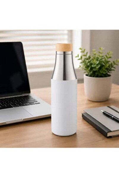 HXD Zoomlion Sustainable Stainless Steel Water Bottle with Bamboo Lid and Silicone Sleeve – Eco-Friendly Reusable Insulated Sports Bottle for Travel, Gym, Office & Outdoor Use