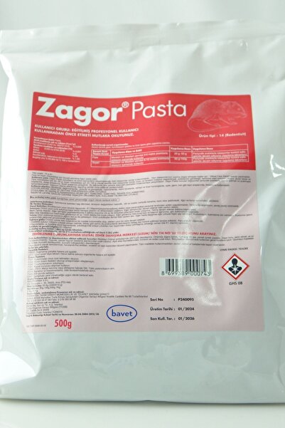 Zagor Pasta 500 gr Fare Yemi Sıçan Yemi / Zehiri / Ilacı