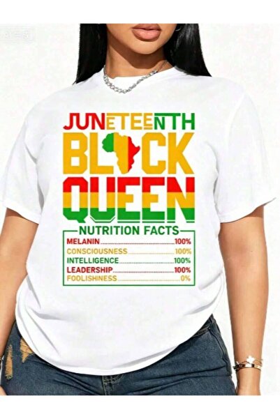 4Car تي شيرت نسائي من Juneteenth Black Queen - تصميم يعزز التراث الأفريقي بطب...