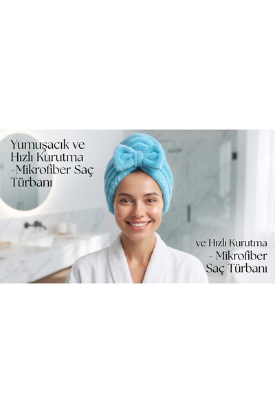jantistore Prenses Peluş Mikrofiber Saç Kurulama Havlusu, Pratik Saç Bonesi -...