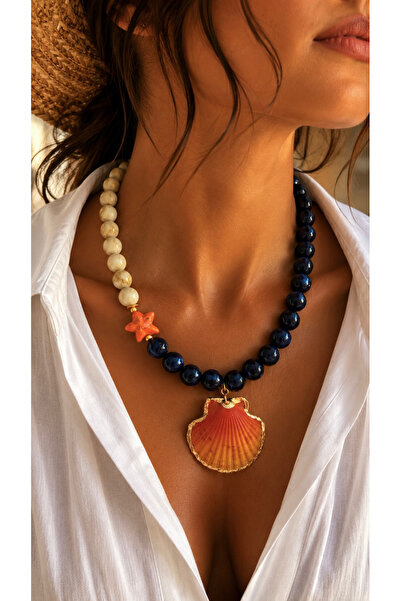 nevaastil takı & aksesuar Acrylic Beads Porcelain Star Sea Shell Summer Neckl...