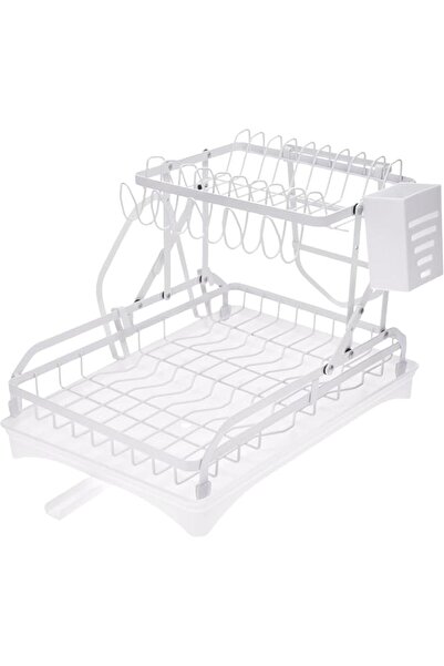 Home Dwell Foldable Dish Rack, Compact Dish Drainer for Kitchen Sink & Counte...
