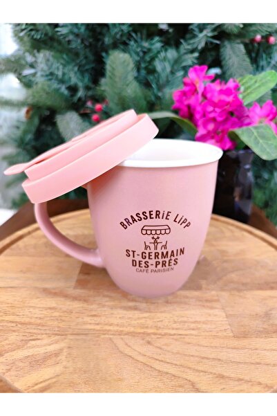 Madame Coco Bellanita Mug with Handle and Lid - Powder - 350 ml