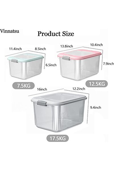 Vinnatsu Rice Dispenser, Rice Barrel, Pet/Cat/Dog Food Storage Container,Food...