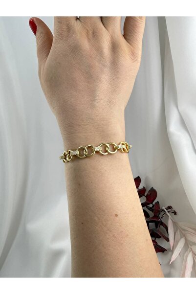 Piaro Collection Ring Form Stone Detailed Chain Bracelet